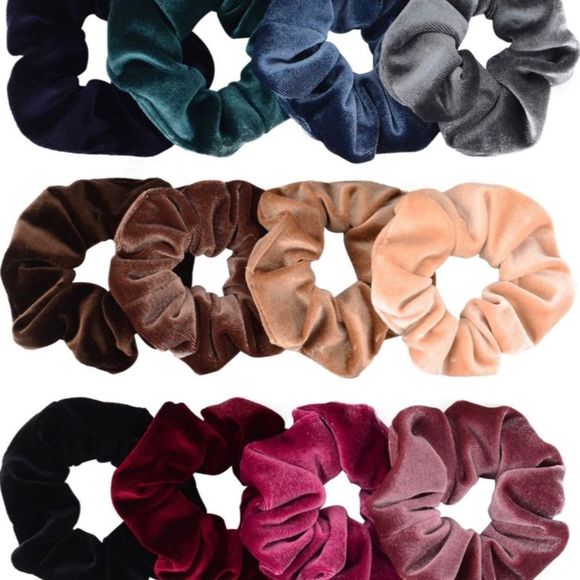 Accessories - 12 Pack Hair Scrunchies Premium Velvet Scrunchy Elastic Hair Bands